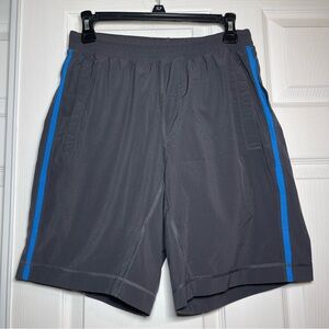 Lululemon Run:Response Charcoal/Blue Lined Athletic Shorts 9” Medium Activewear